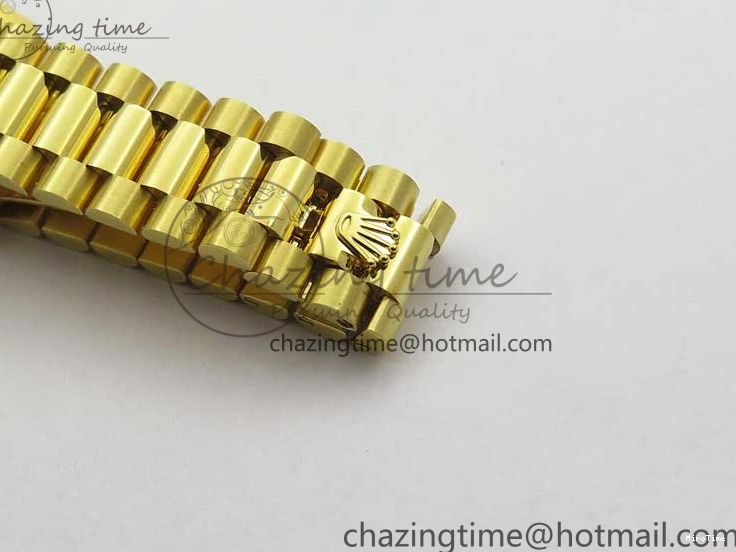 MiroTime 0305 Versatile Daydate 278288 31mm YG EWF Best Edition Green Malachite Dial Crystal Markers on YG President Bracelet ETA 2606